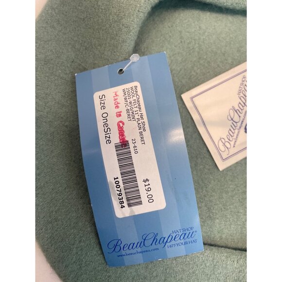 BeauChapeau Wool Beret Hat Green One Size Made In Canada - Picture 5 of 9